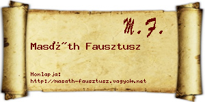 Masáth Fausztusz névjegykártya